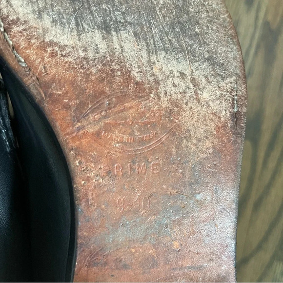 Vintage Hermes Paris black leather loafers size 9/10 main image 5